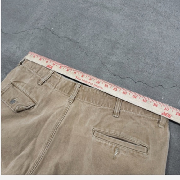 Vintage RRL Ralph Lauren 34x32 Thick Cotton Twill Brown Relaxed Cargo Pants - Picture 6 of 15